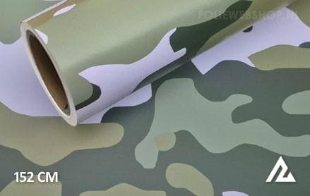 Camouflage groen wit folie